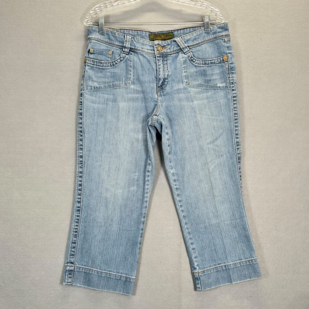 Indigo Palms Women's Size 12  34  Waist Blue Capri Cropped Jeans Denim